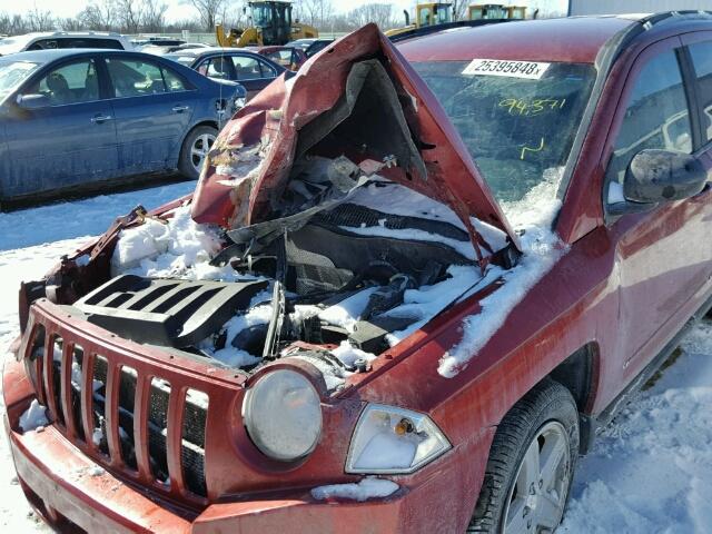 1J4NT4FB1AD514408 - 2010 JEEP COMPASS SP RED photo 9