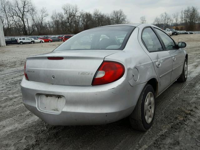 1B3ES26CX2D524265 - 2002 DODGE NEON SILVER photo 4