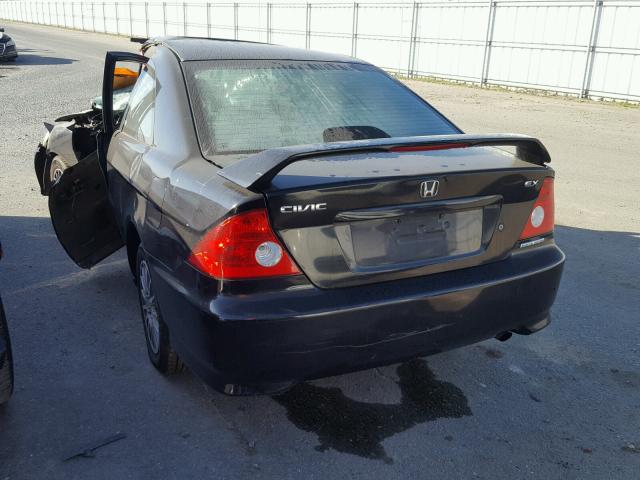 1HGEM21935L043189 - 2005 HONDA CIVIC EX შავი ფოტო 3
