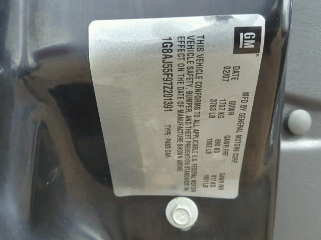 1G8AJ55F97Z201391 - 2007 SATURN ION LEVEL 蓝色 照片 10