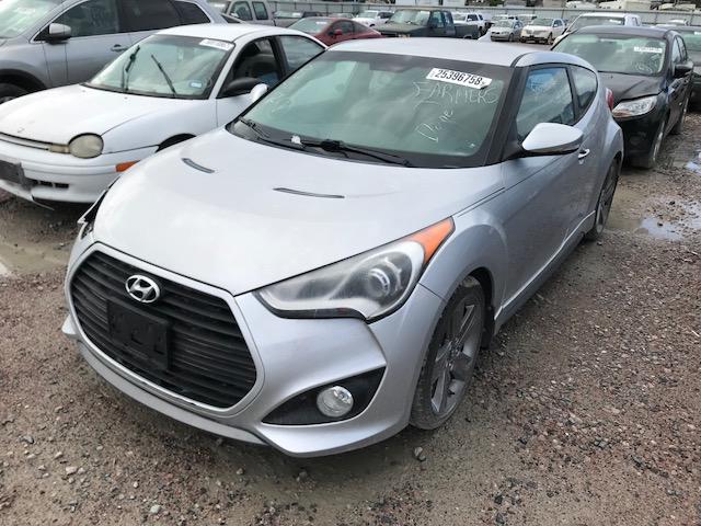 KMHTC6AE3EU198859 - 2014 HYUNDAI VELOSTER T SILVER photo 2