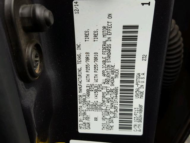 5TFDW5F11FX440001 - 2015 TOYOTA TUNDRA CRE GRAY photo 10