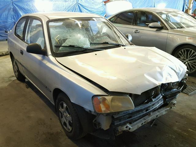 KMHCF35G72U228863 - 2002 HYUNDAI ACCENT L SILVER photo 1