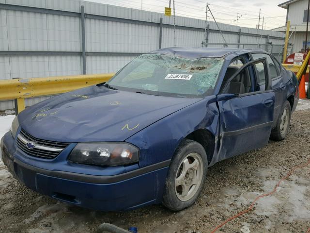 2G1WF52E349464273 - 2004 CHEVROLET IMPALA BLUE photo 2