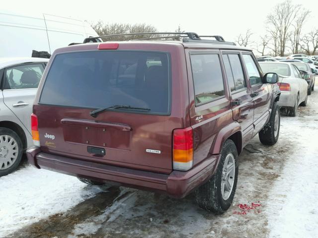 1J4FF58S8YL209082 - 2000 JEEP CHEROKEE C RED photo 4