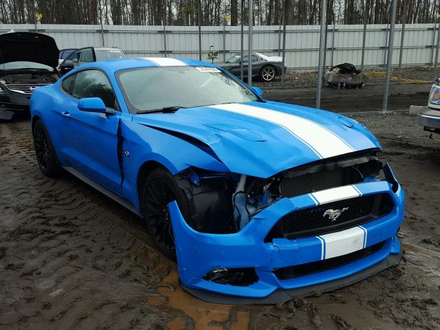 1FA6P8CF8H5255505 - 2017 FORD MUSTANG GT BLUE photo 1