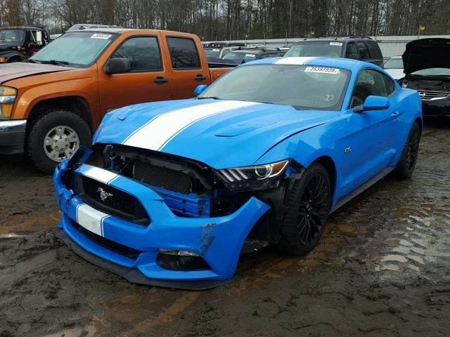1FA6P8CF8H5255505 - 2017 FORD MUSTANG GT BLUE photo 2