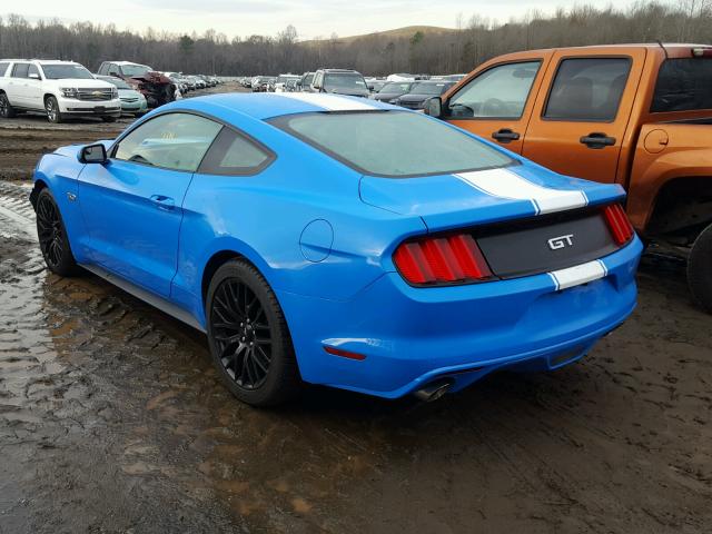 1FA6P8CF8H5255505 - 2017 FORD MUSTANG GT BLUE photo 3