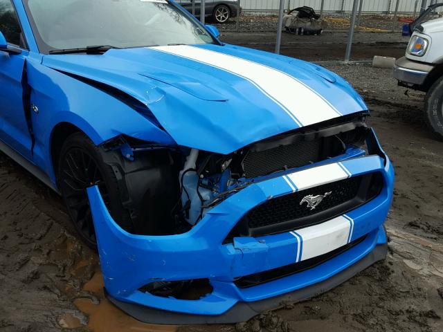 1FA6P8CF8H5255505 - 2017 FORD MUSTANG GT BLUE photo 9