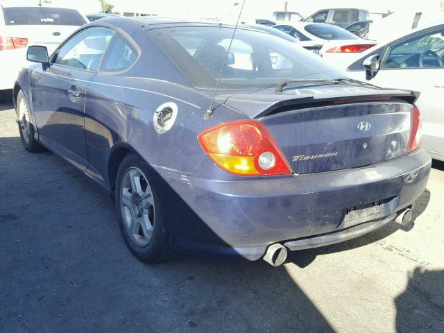 KMHHN65F83U084825 - 2003 HYUNDAI TIBURON BLUE photo 3