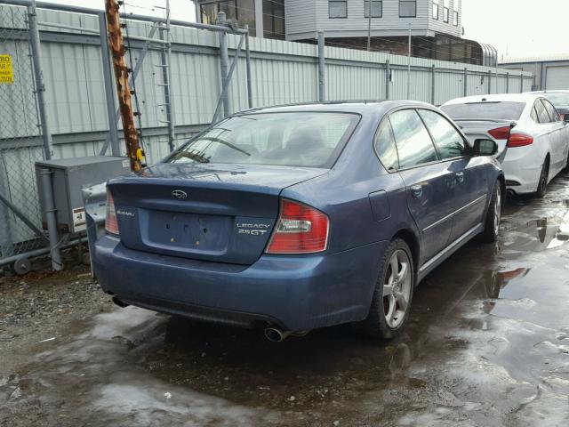 4S3BL686454204277 - 2005 SUBARU LEGACY GT BLUE photo 4