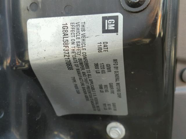 1G8AL58F37Z170838 - 2007 SATURN ION LEVEL ლურჯი ფოტო 10