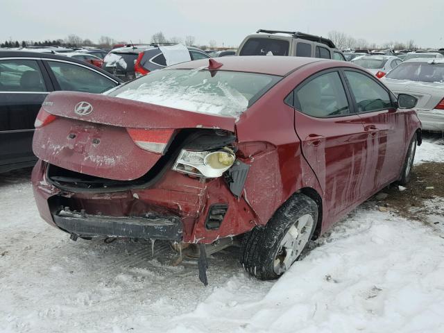 5NPDH4AE1DH432875 - 2013 HYUNDAI ELANTRA GL RED photo 4