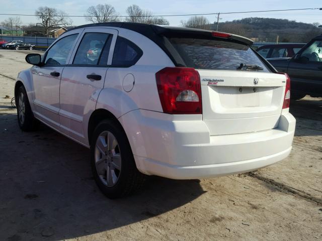 1B3HB48B97D553602 - 2007 DODGE CALIBER SX WHITE photo 3