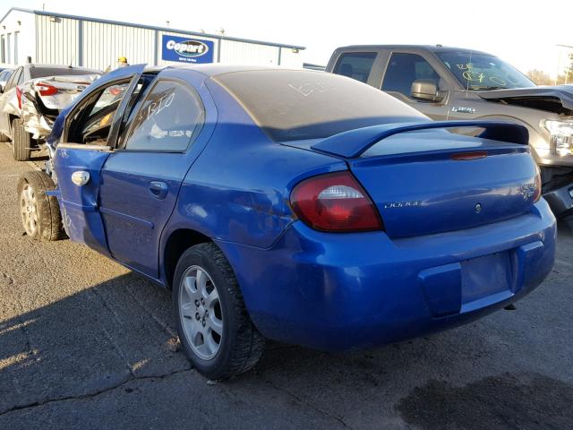 1B3ES56CX5D147720 - 2005 DODGE NEON SXT BLUE photo 3