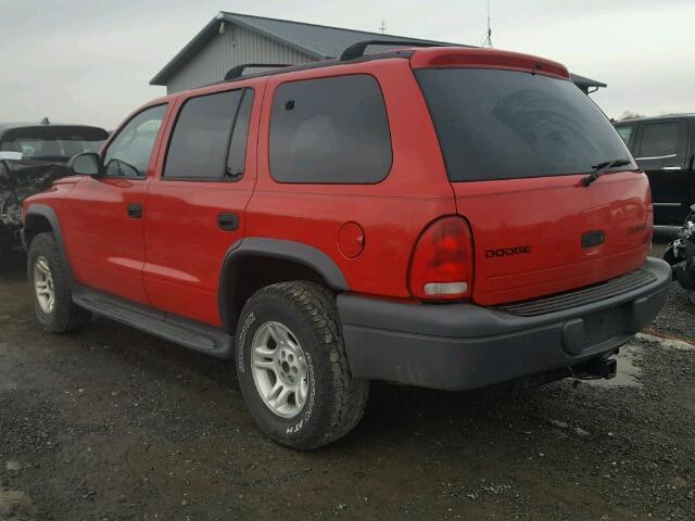 1D4HS38N43F583336 - 2003 DODGE DURANGO SP RED photo 3