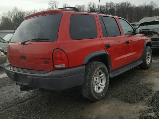 1D4HS38N43F583336 - 2003 DODGE DURANGO SP RED photo 4