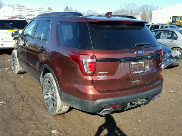 1FM5K8GTXGGB30363 - 2016 FORD EXPLORER S BURGUNDY photo 3