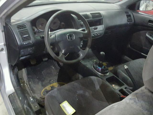 1HGEM21532L049051 - 2002 HONDA CIVIC LX SILVER photo 9