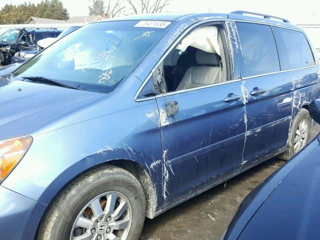 5FNRL38608B027219 - 2008 HONDA ODYSSEY EX BLUE photo 10