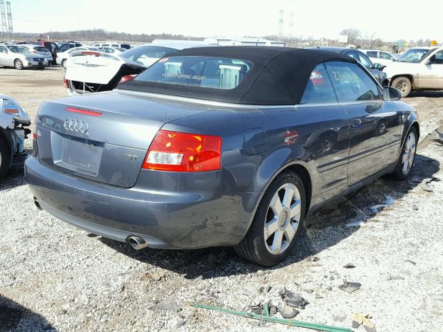 WAUAC48H74K018239 - 2004 AUDI A4 1.8 CAB GRAY photo 4