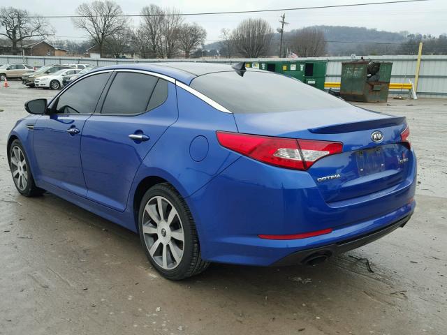 5XXGR4A69CG079914 - 2012 KIA OPTIMA SX BLUE photo 3