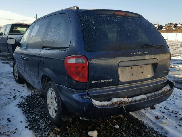 1D4GP45R54B599709 - 2004 DODGE CARAVAN SX BLUE photo 3