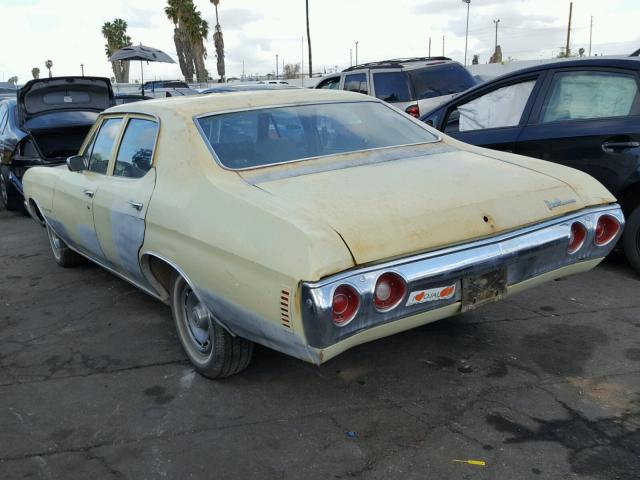 00001D69H2L511047 - 1972 CHEVROLET MALIBU TAN photo 3