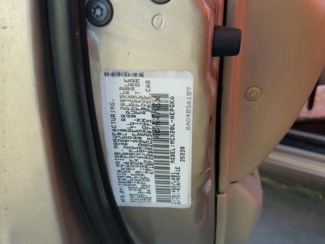 4T1BF28B82U230773 - 2002 TOYOTA AVALON XL TAN photo 10