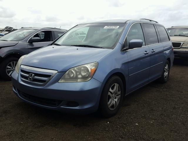 5FNRL38467B019882 - 2007 HONDA ODYSSEY EX BLUE photo 2