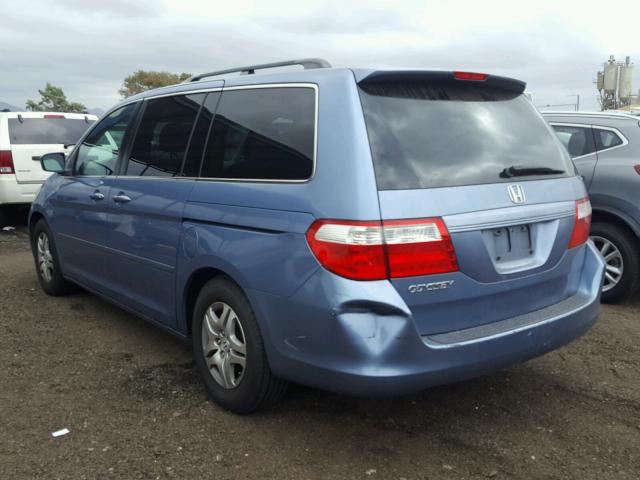 5FNRL38467B019882 - 2007 HONDA ODYSSEY EX BLUE photo 3