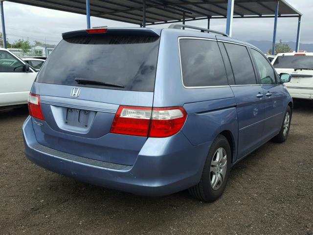 5FNRL38467B019882 - 2007 HONDA ODYSSEY EX BLUE photo 4