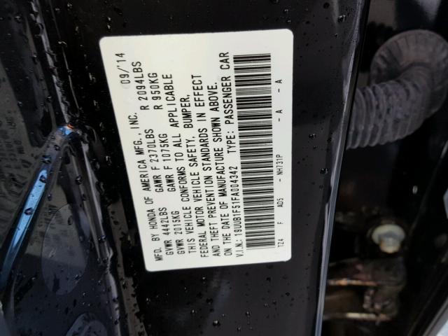 19UUB1F51FA004342 - 2015 ACURA TLX TECH BLACK photo 10