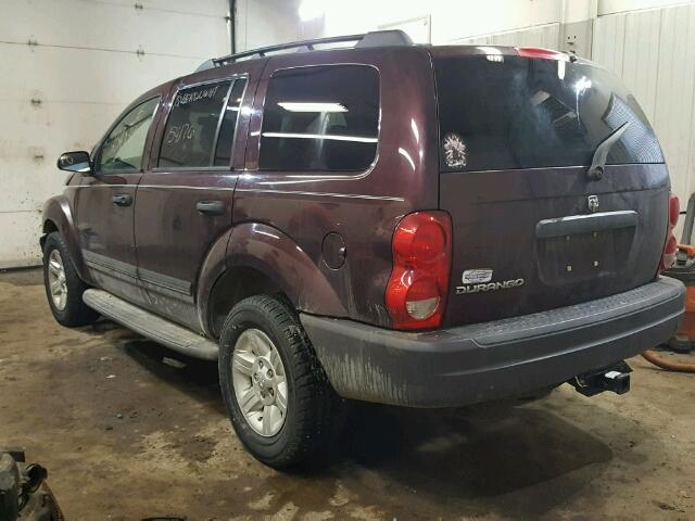 1D4HB38N25F553139 - 2005 DODGE DURANGO ST BURGUNDY photo 3