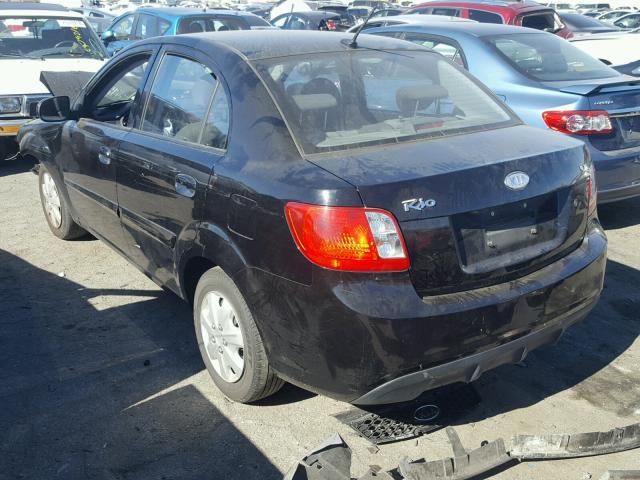 KNADH4A35A6610871 - 2010 KIA RIO LX BLACK photo 3