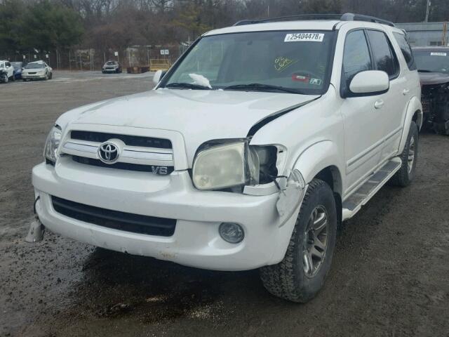 5TDBT48A65S250092 - 2005 TOYOTA SEQUOIA LI WHITE photo 2