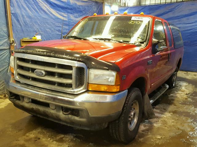 1FTNX21S11ED05248 - 2001 FORD F250 SUPER RED photo 2