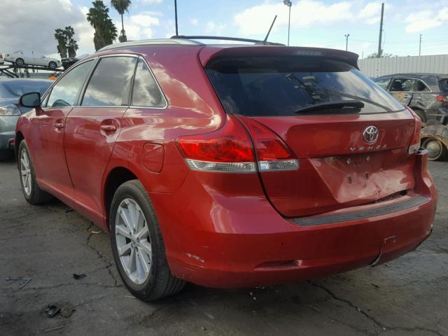 4T3ZA3BB9AU034911 - 2010 TOYOTA VENZA BASE RED photo 3