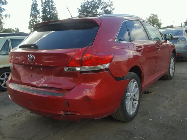 4T3ZA3BB9AU034911 - 2010 TOYOTA VENZA BASE RED photo 4