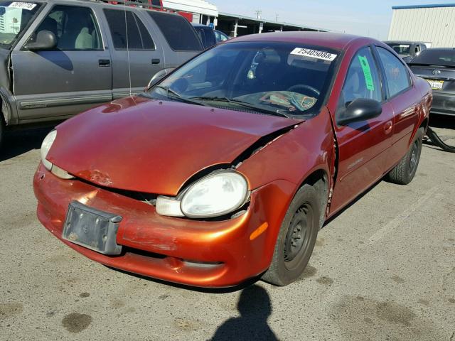 1B3ES46C71D256933 - 2001 DODGE NEON SE ORANGE photo 2