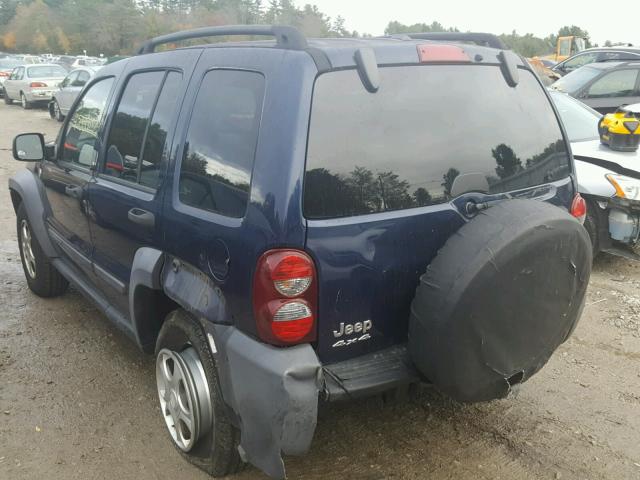 1J4GL48K67W629265 - 2007 JEEP LIBERTY SP BLUE photo 3