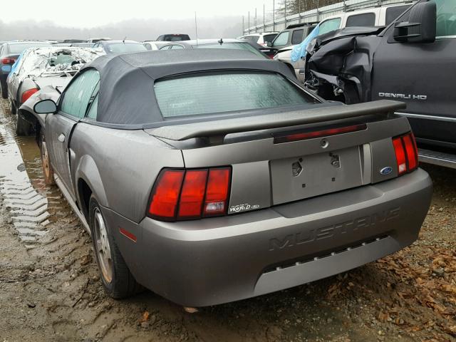 1FAFP44432F203674 - 2002 FORD MUSTANG GRAY photo 3