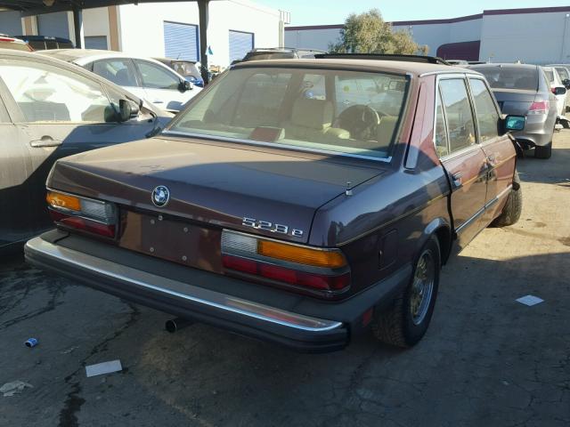 WBADK8304G9701214 - 1986 BMW 528 E AUTO BURGUNDY photo 4