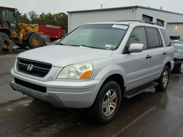 2HKYF18574H516923 - 2004 HONDA PILOT EXL SILVER photo 2