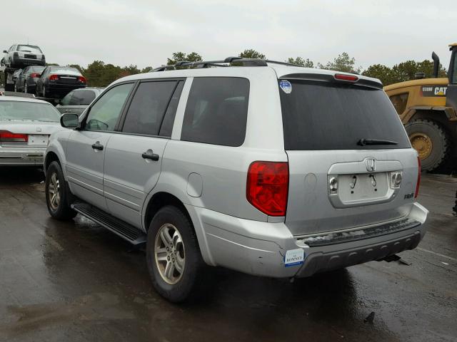 2HKYF18574H516923 - 2004 HONDA PILOT EXL SILVER photo 3