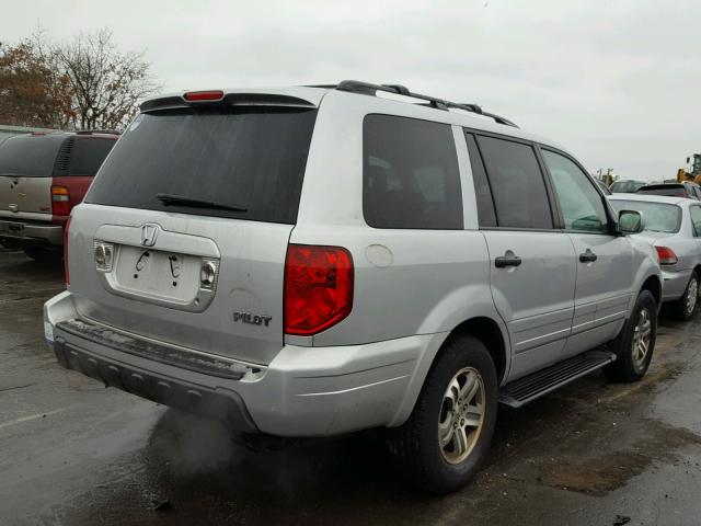 2HKYF18574H516923 - 2004 HONDA PILOT EXL SILVER photo 4