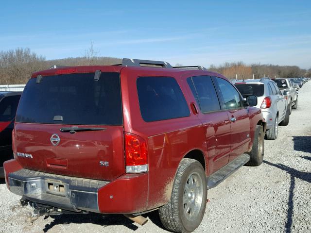 5N1AA08B96N714367 - 2006 NISSAN ARMADA SE RED photo 4