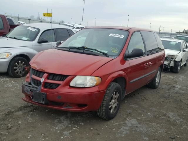 1D4GP45R84B554148 - 2004 DODGE CARAVAN SX BURGUNDY photo 2