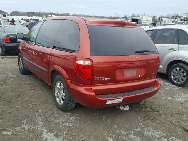 1D4GP45R84B554148 - 2004 DODGE CARAVAN SX BURGUNDY photo 3