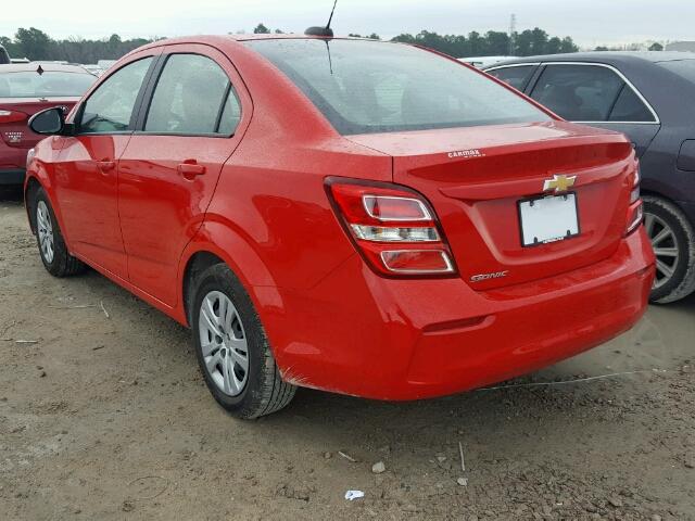 1G1JB5SH3H4141477 - 2017 CHEVROLET SONIC LS RED photo 3